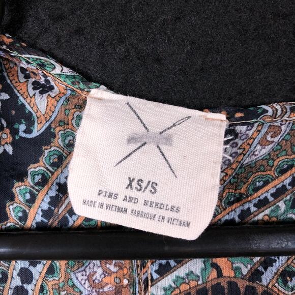 Pins And Needles Women Kimono Multicolor Paisley Open Front 3/4 Sleeve XS/S - Picture 6 of 11